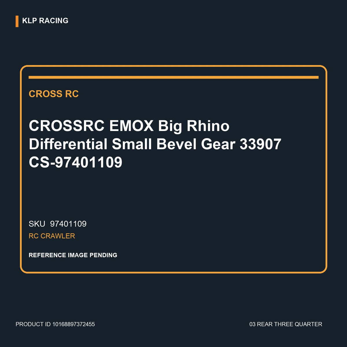 CROSSRC EMOX Big Rhino Differential Small Bevel Gear 33907 CS-97401109 03 rear three quarter