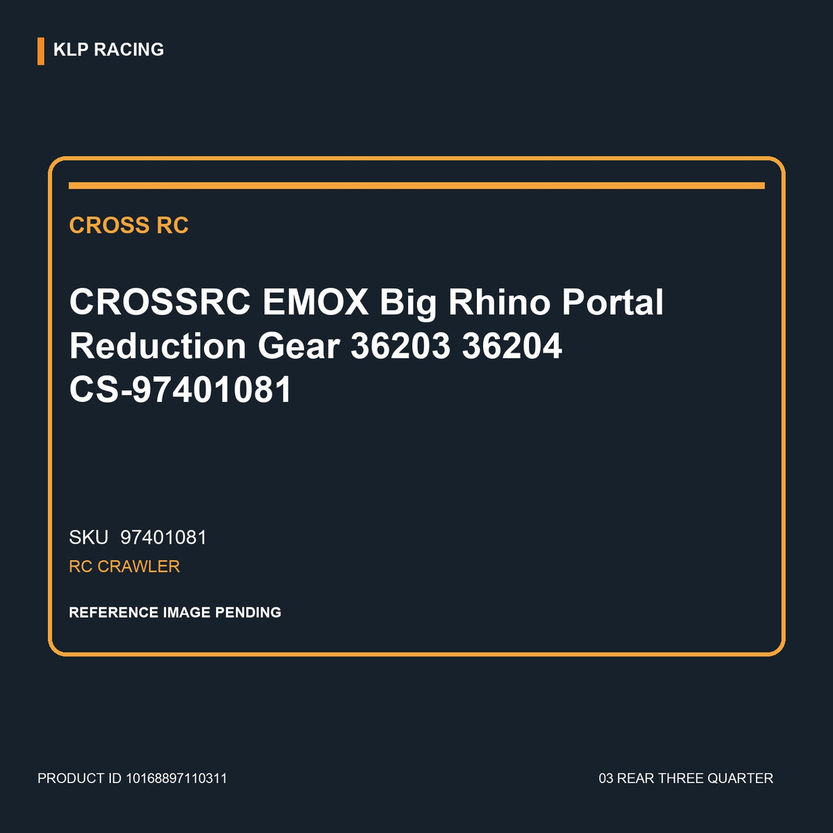 CROSSRC EMOX Big Rhino Portal Reduction Gear 36203 36204 CS-97401081 03 rear three quarter