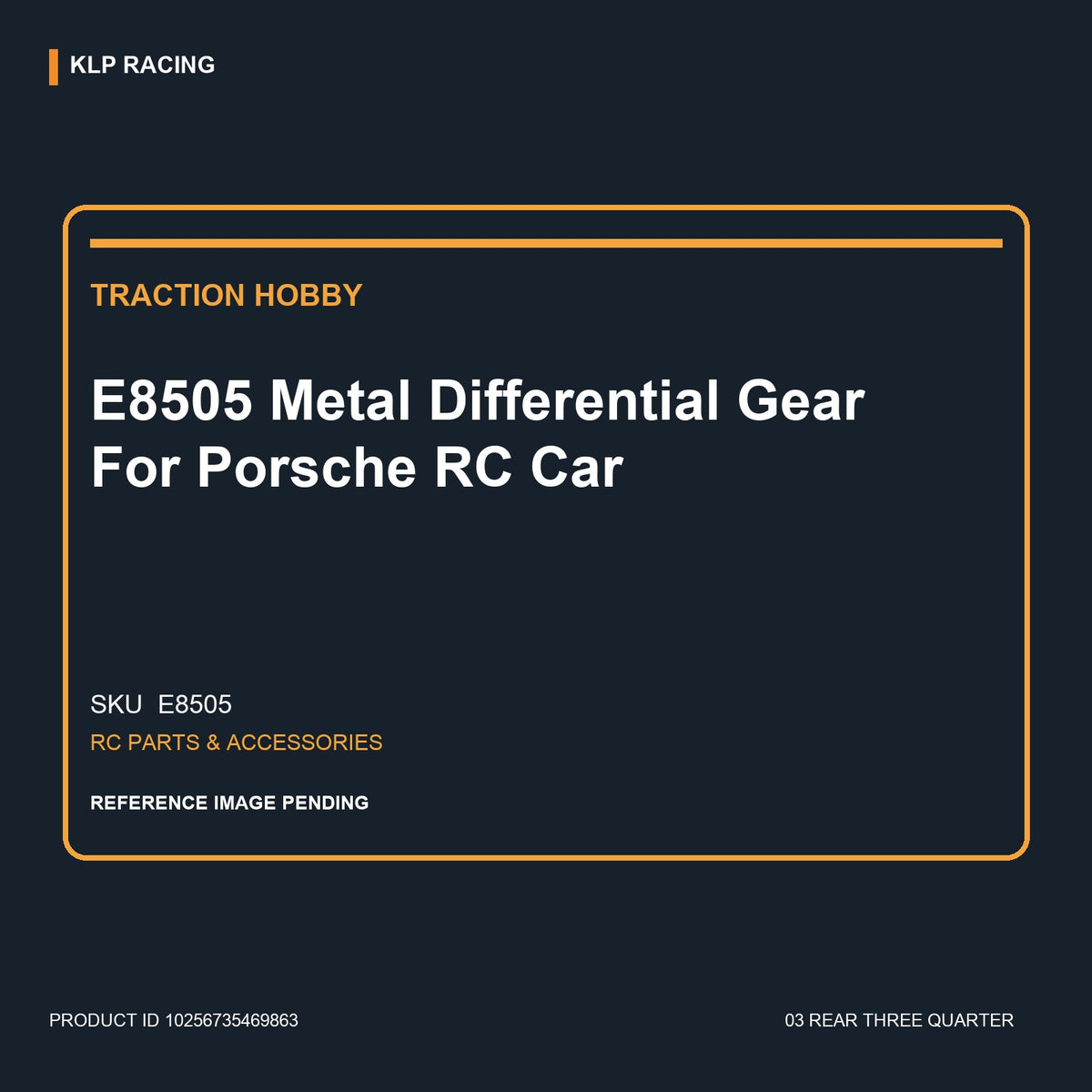 E8505 Metal Differential Gear For Porsche RC Car 03 rear three quarter