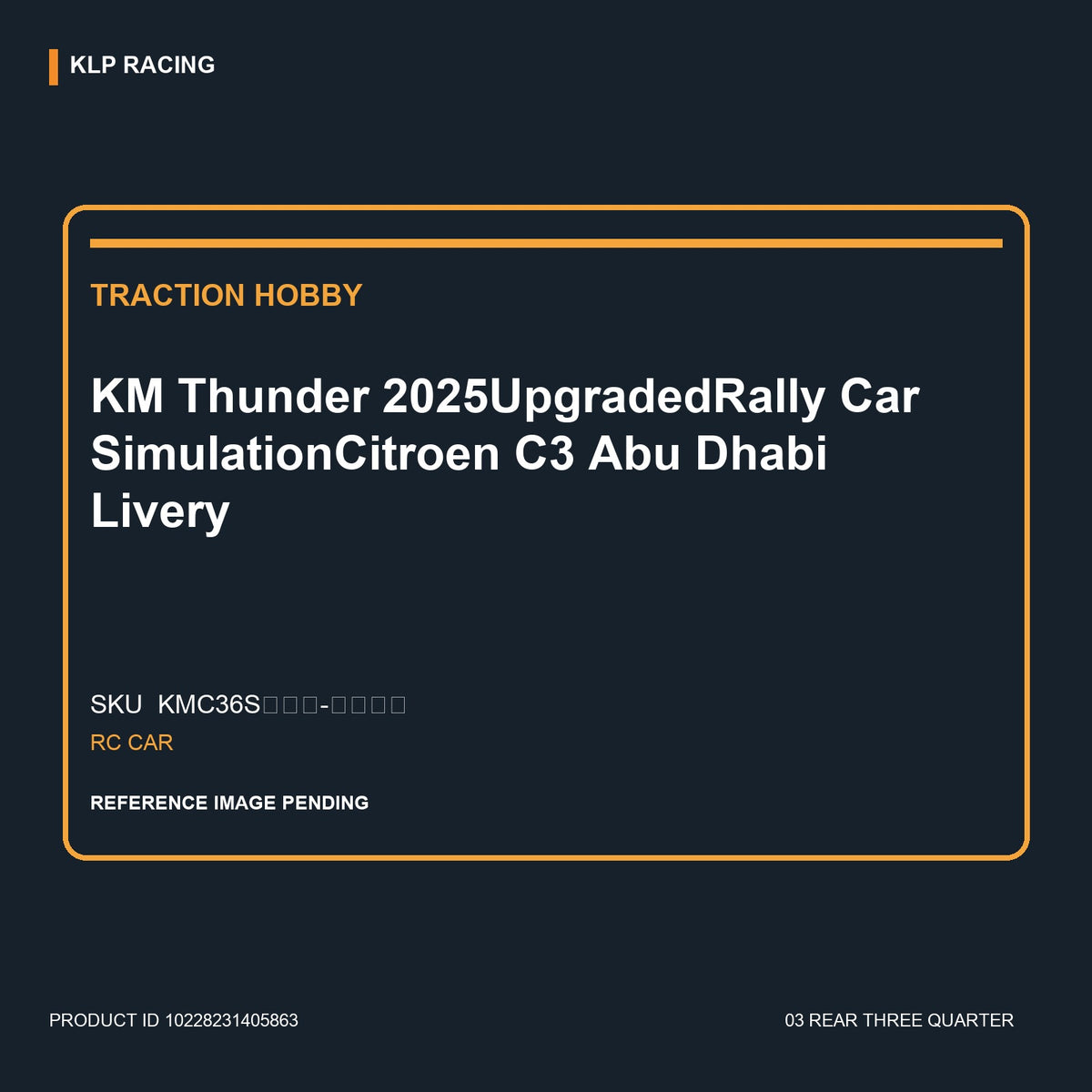 KM Thunder 2025UpgradedRally Car SimulationCitroen C3 Abu Dhabi Livery 03 rear three quarter