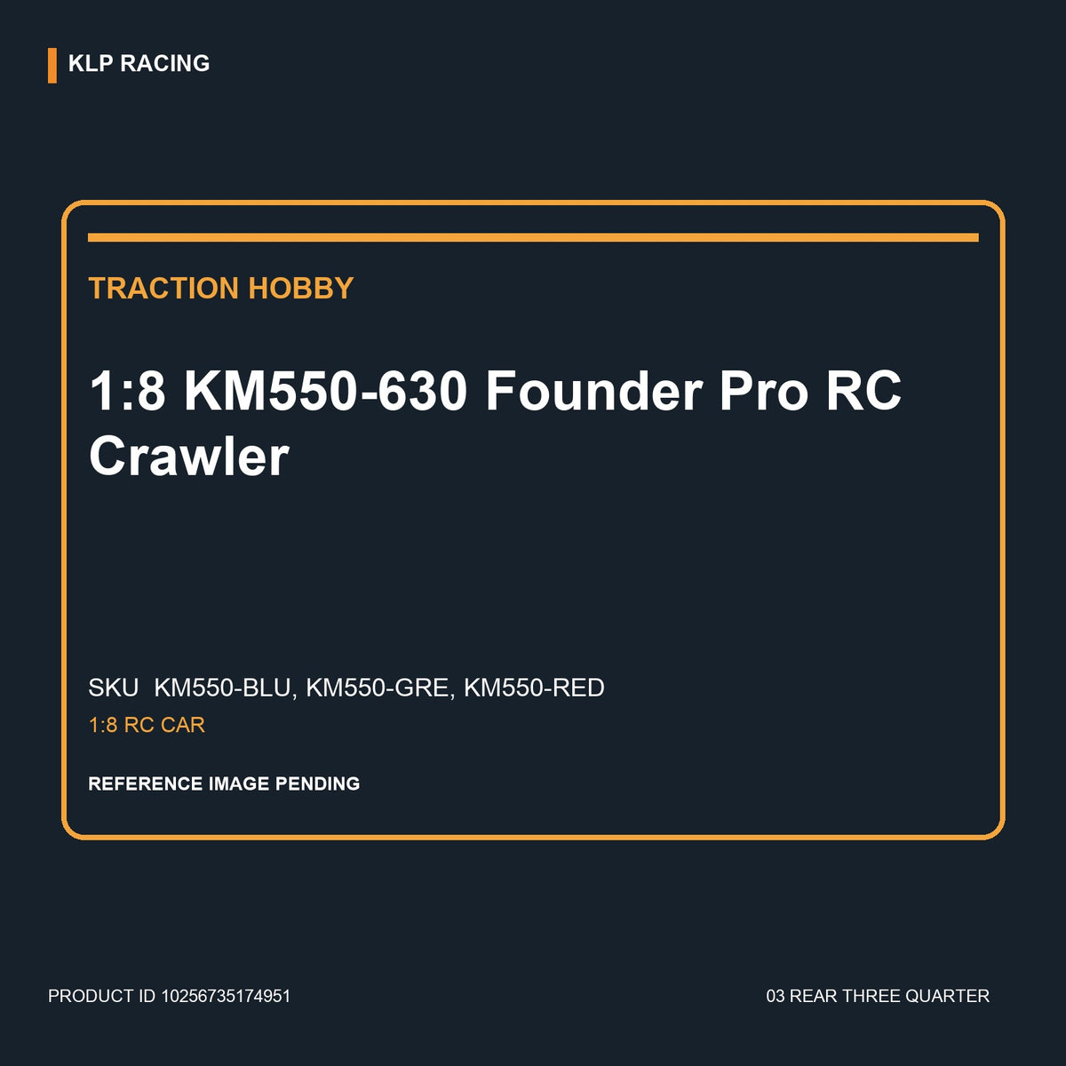 1:8 KM550-630 Founder Pro RC Crawler 03 rear three quarter