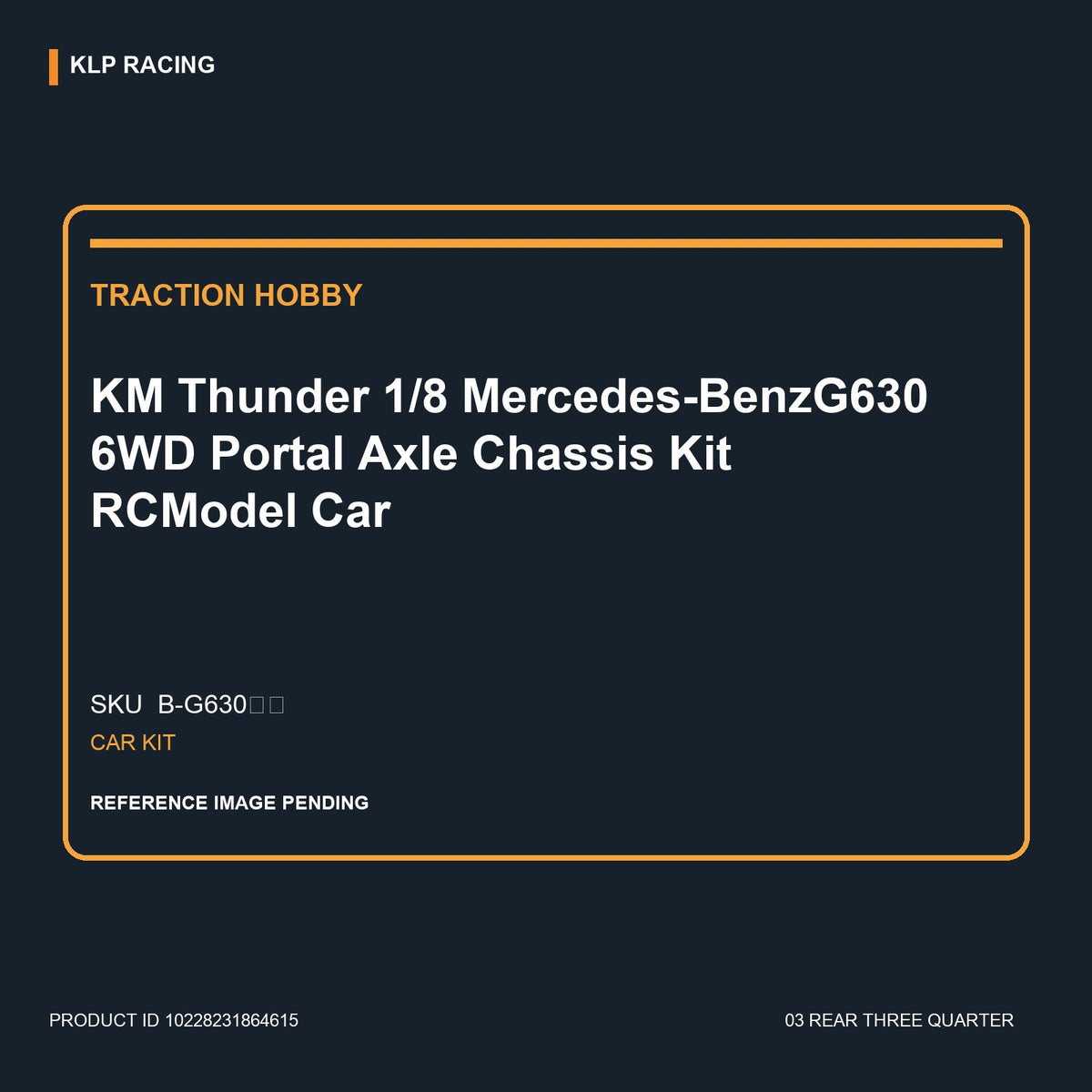 KM Thunder 1/8 Mercedes-BenzG630 6WD Portal Axle Chassis Kit RCModel Car 03 rear three quarter