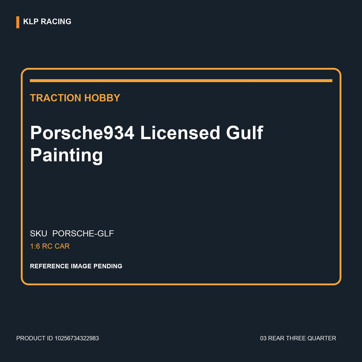 Porsche934 Licensed Gulf Painting 03 rear three quarter