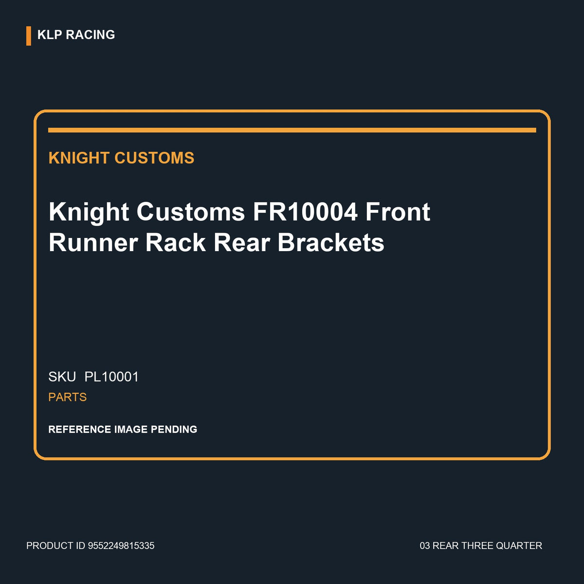 Knight Customs FR10004 Front Runner Rack Rear Brackets 03 rear three quarter