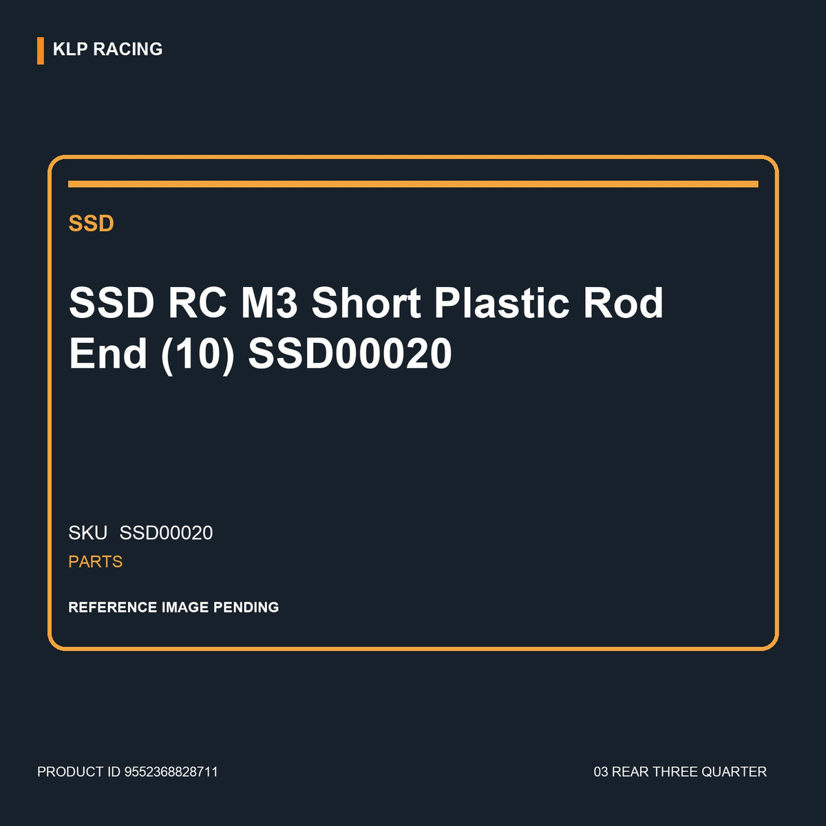 SSD RC M3 Short Plastic Rod End (10) SSD00020 03 rear three quarter