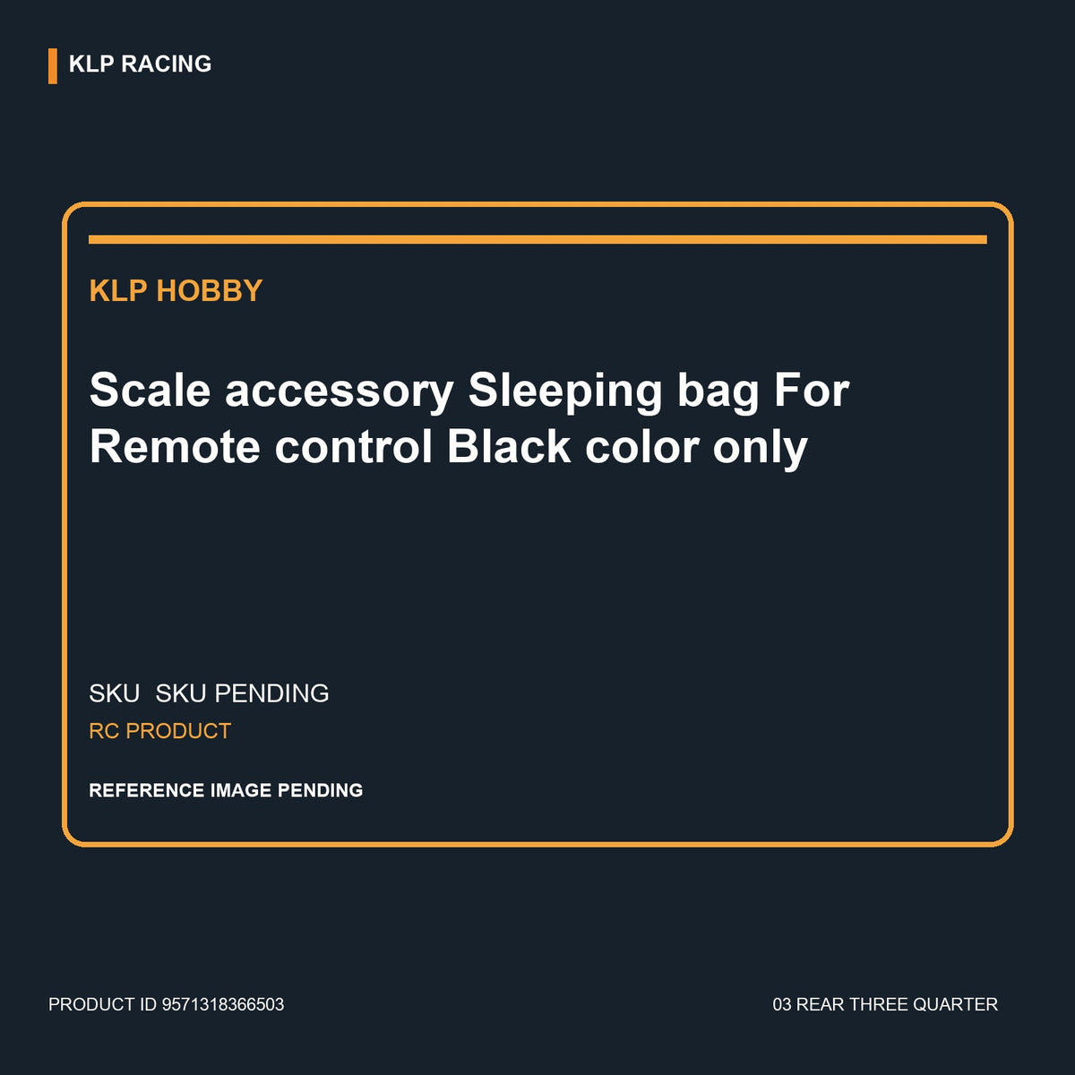 Scale accessory Sleeping bag For Remote control Black color only 03 rear three quarter