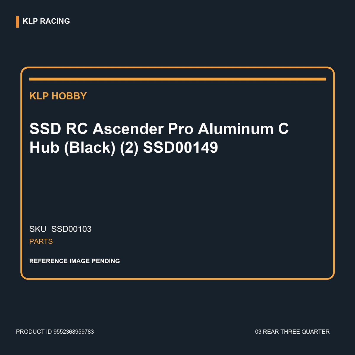 SSD RC Ascender Pro Aluminum C Hub (Black) (2)  SSD00149 03 rear three quarter
