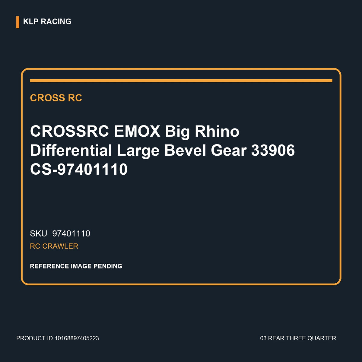 CROSSRC EMOX Big Rhino Differential Large Bevel Gear 33906 CS-97401110 03 rear three quarter