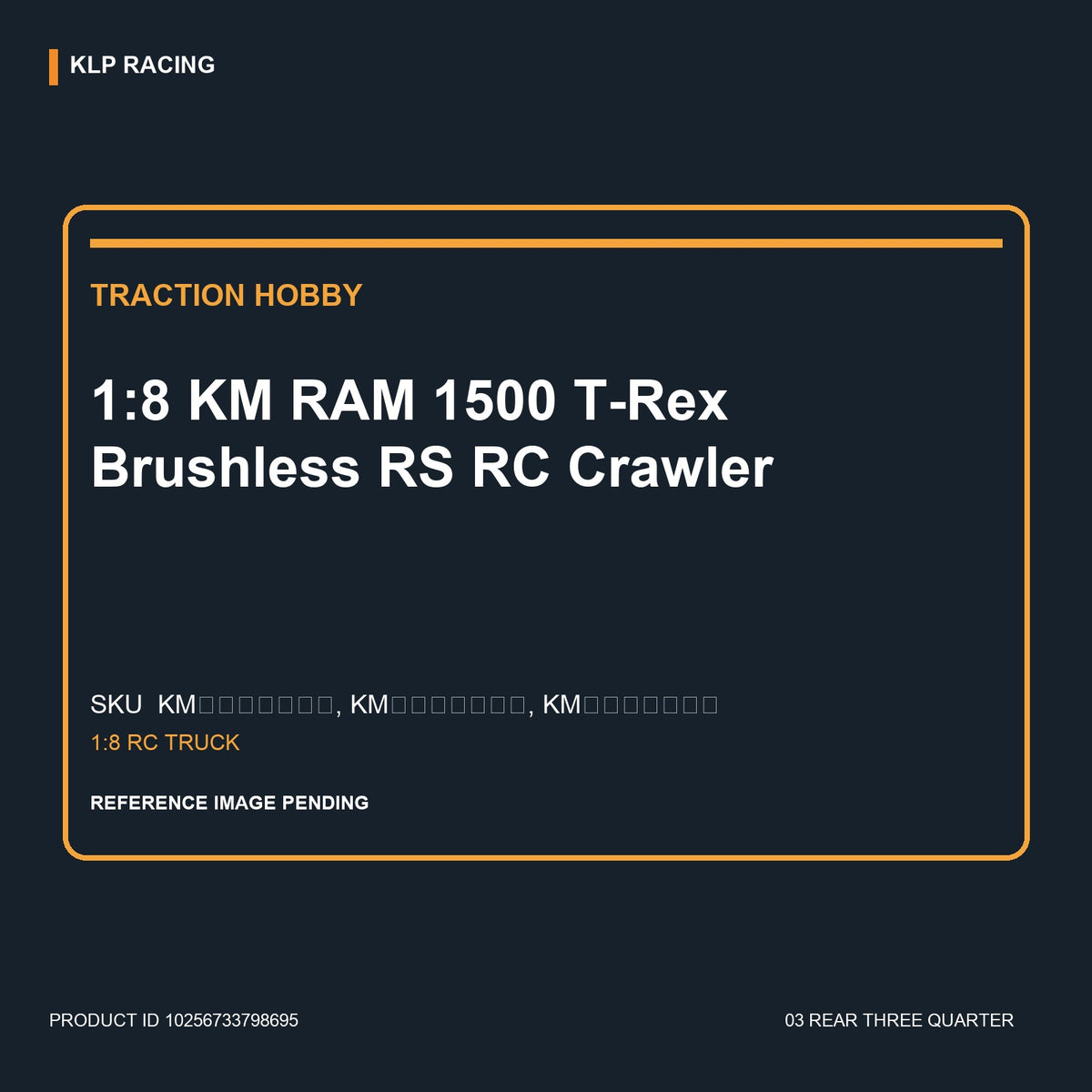 1:8 KM RAM 1500 T-Rex Brushless RS RC Crawler 03 rear three quarter