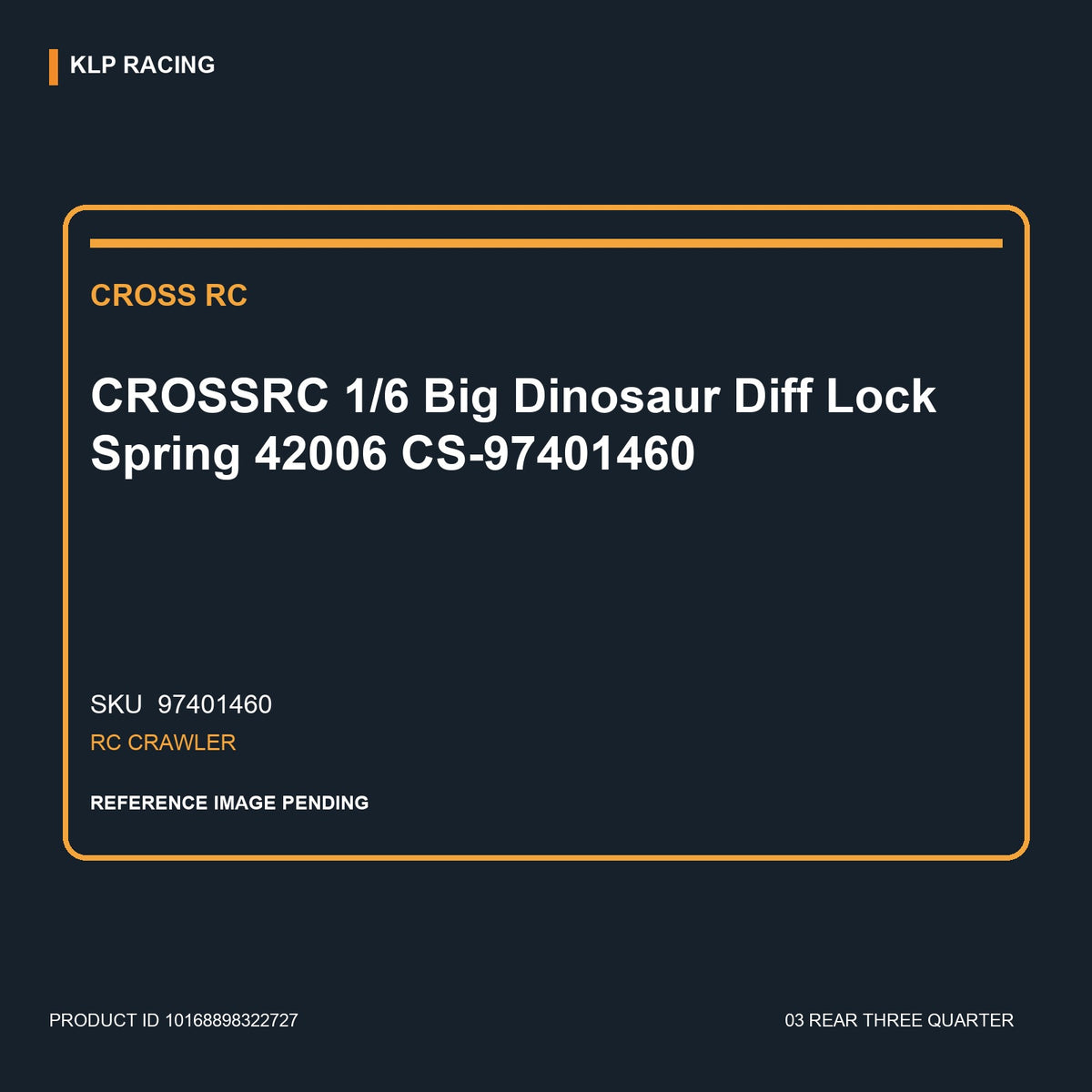 CROSSRC 1/6 Big Dinosaur Diff Lock Spring 42006 CS-97401460 03 rear three quarter