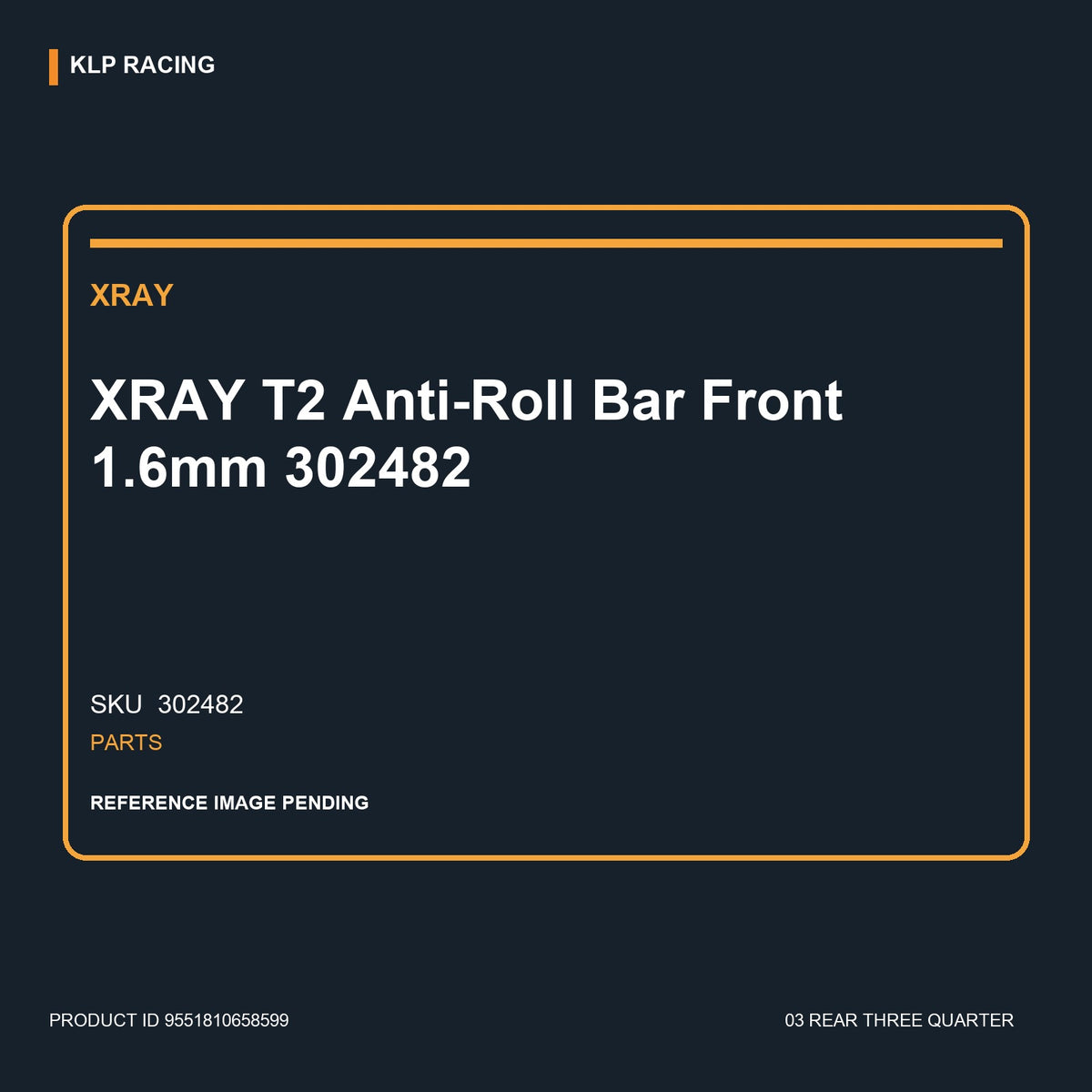 XRAY T2  Anti-Roll Bar Front 1.6mm 302482 03 rear three quarter