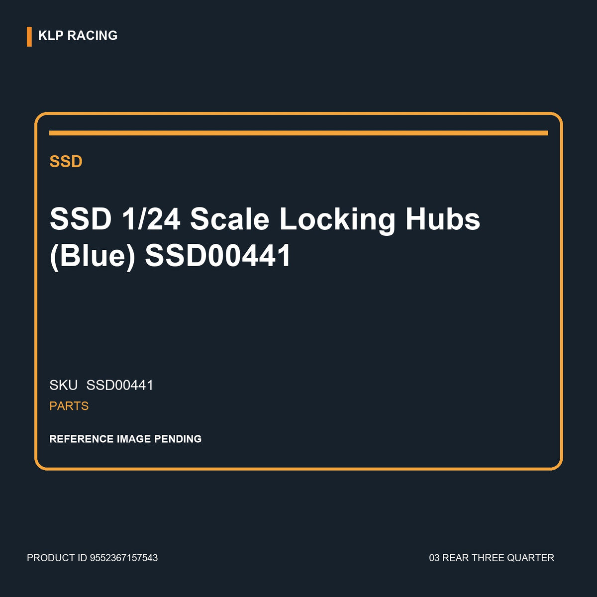 SSD 1/24 Scale Locking Hubs (Blue) SSD00441 03 rear three quarter