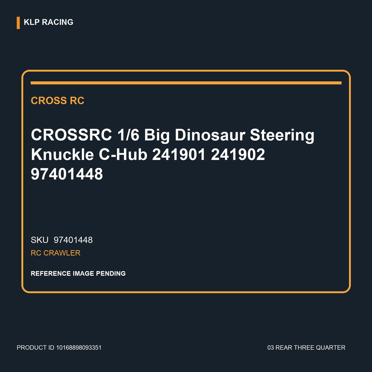 CROSSRC 1/6 Big Dinosaur Steering Knuckle C-Hub 241901 241902 97401448 03 rear three quarter