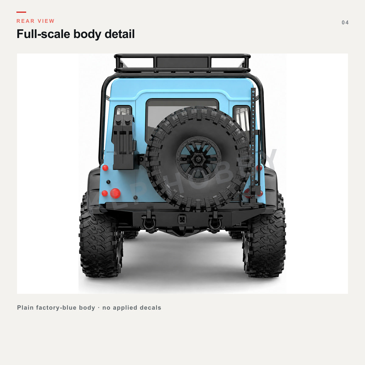MJX Hyper Go H8H V2 plain factory blue crawler rear view