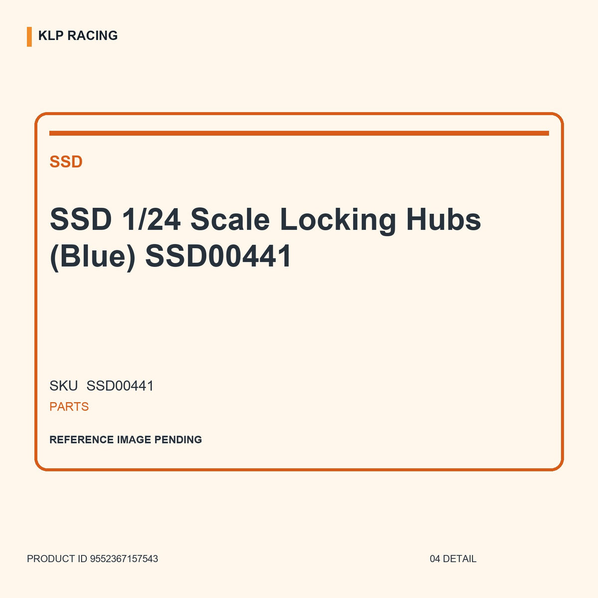 SSD 1/24 Scale Locking Hubs (Blue) SSD00441 04 detail