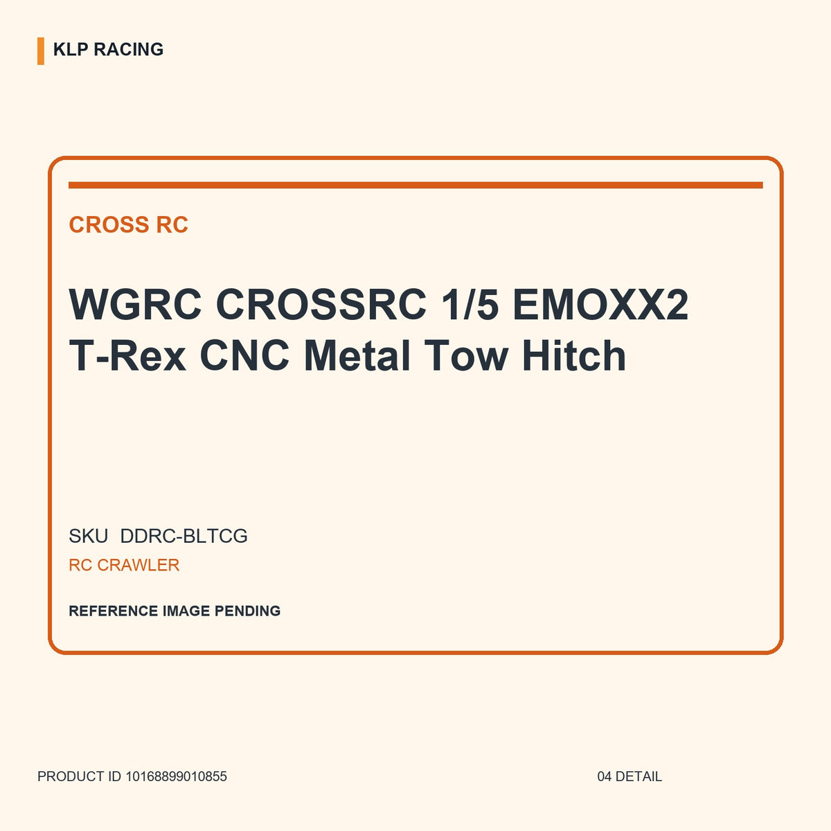 WGRC CROSSRC 1/5 EMOXX2 T-Rex CNC Metal Tow Hitch 04 detail