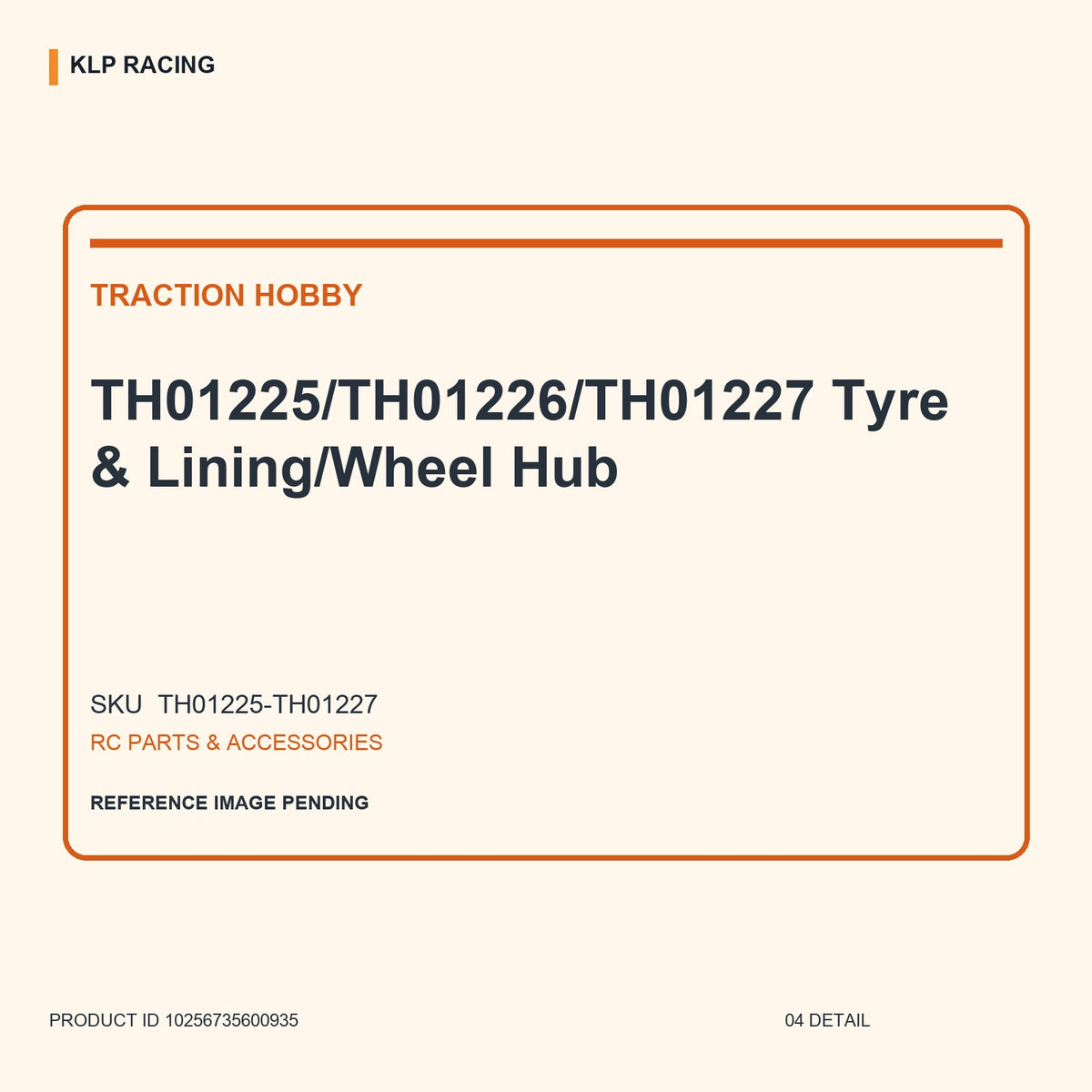 TH01225/TH01226/TH01227 Tyre & Lining/Wheel Hub 04 detail