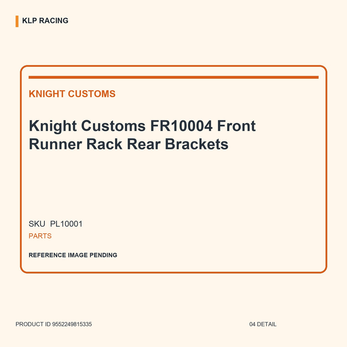 Knight Customs FR10004 Front Runner Rack Rear Brackets 04 detail