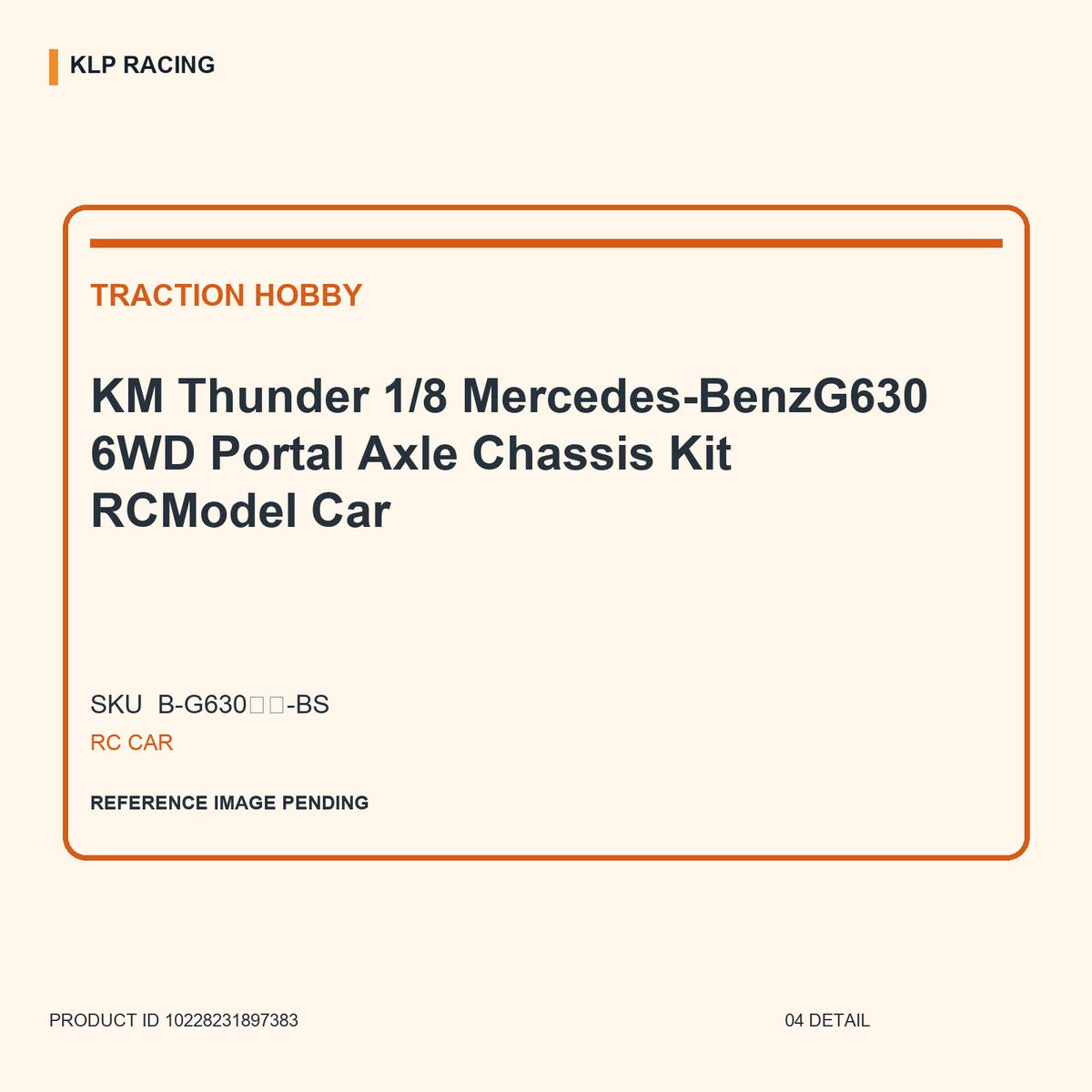 KM Thunder 1/8 Mercedes-BenzG630 6WD Portal Axle Chassis Kit RCModel Car 04 detail