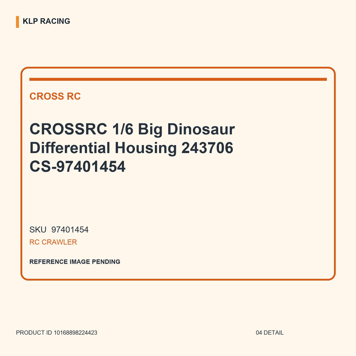 CROSSRC 1/6 Big Dinosaur Differential Housing 243706 CS-97401454 04 detail