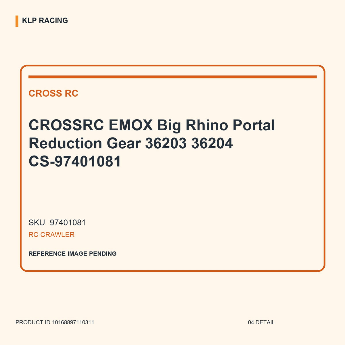 CROSSRC EMOX Big Rhino Portal Reduction Gear 36203 36204 CS-97401081 04 detail