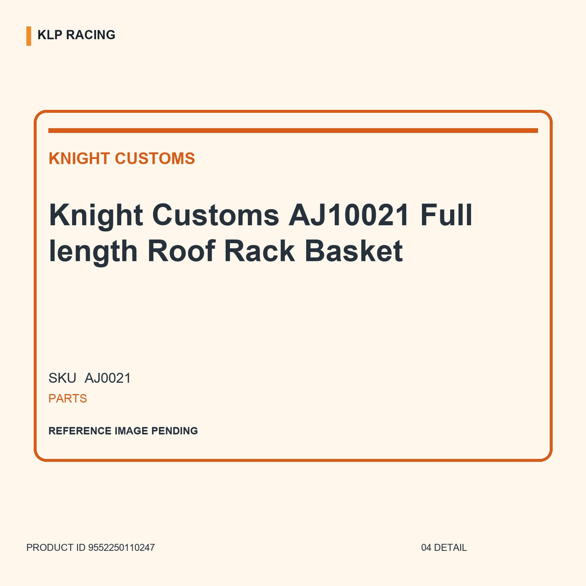 Knight Customs AJ10021 Full length Roof Rack Basket 04 detail