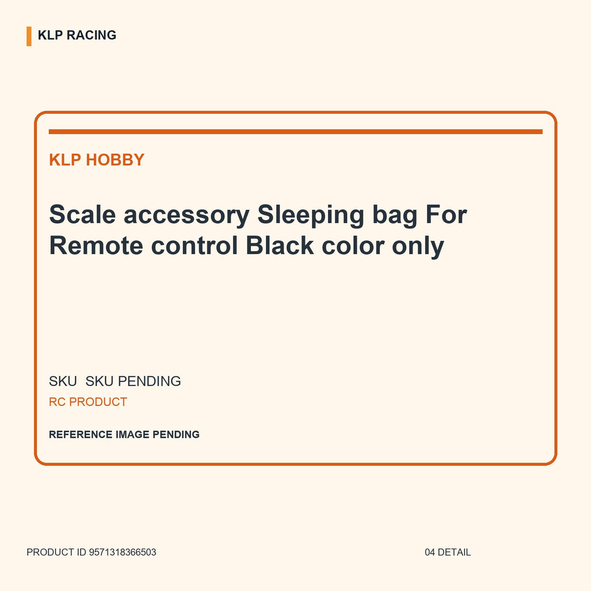 Scale accessory Sleeping bag For Remote control Black color only 04 detail