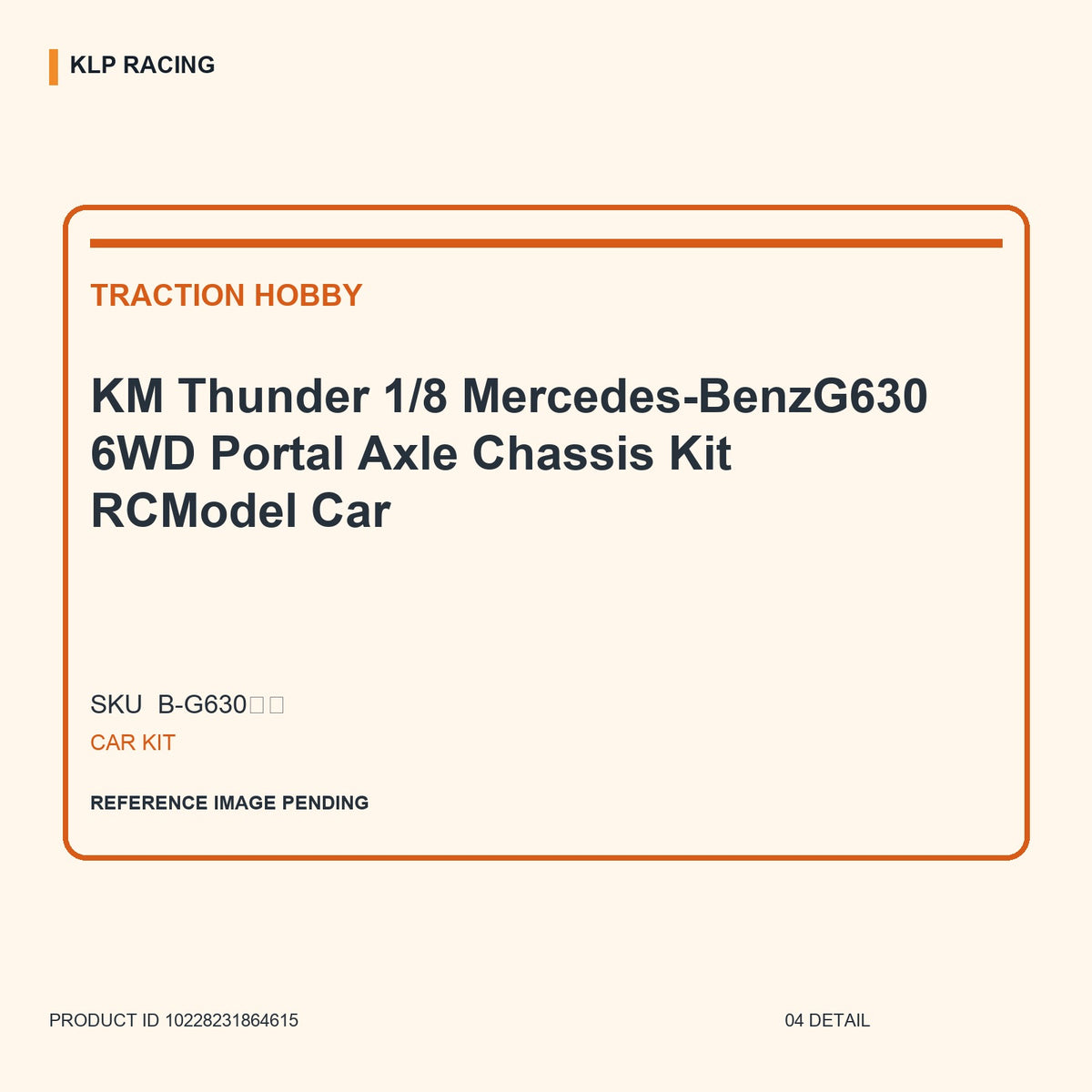 KM Thunder 1/8 Mercedes-BenzG630 6WD Portal Axle Chassis Kit RCModel Car 04 detail