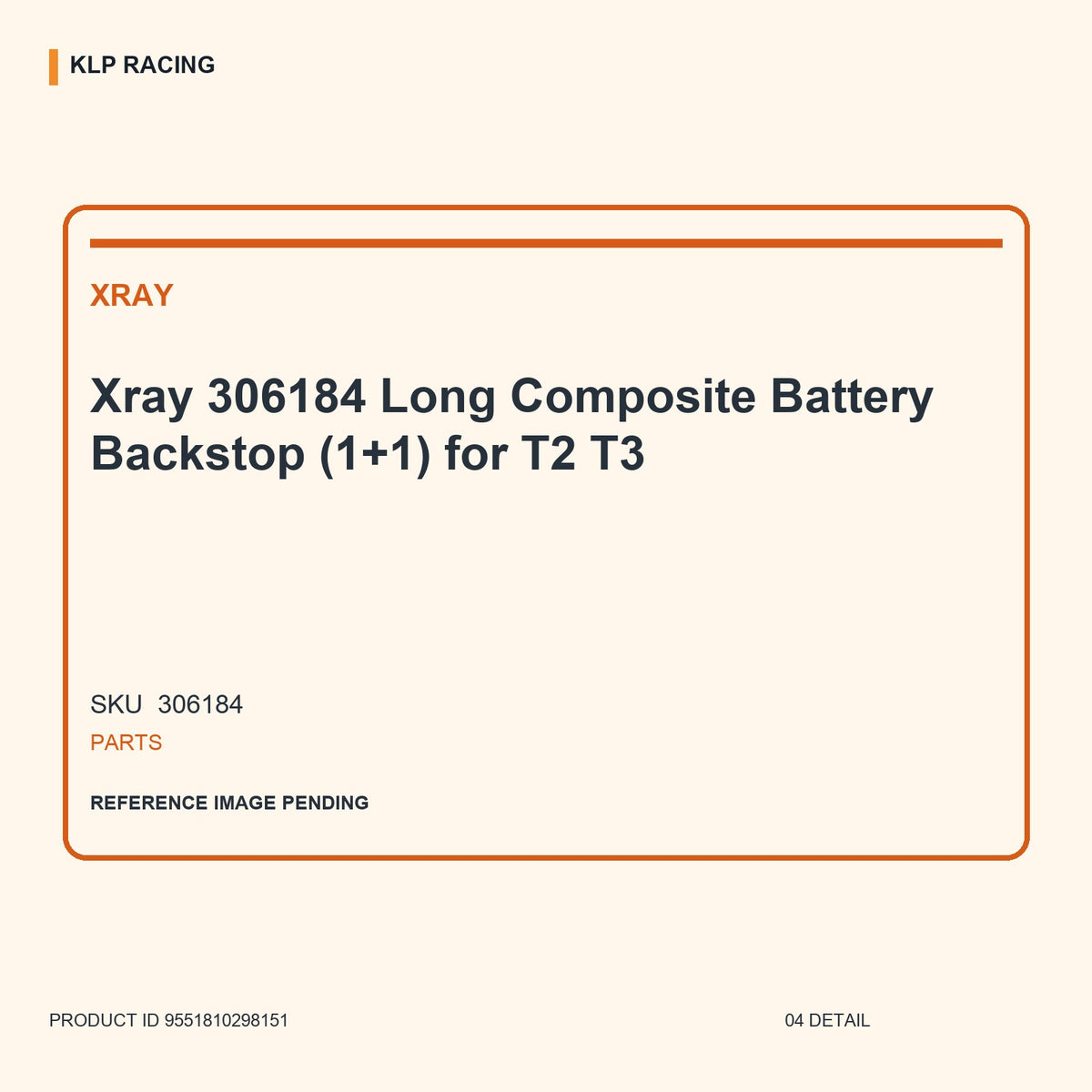 Xray 306184   Long Composite Battery Backstop (1+1)  for T2 T3 04 detail