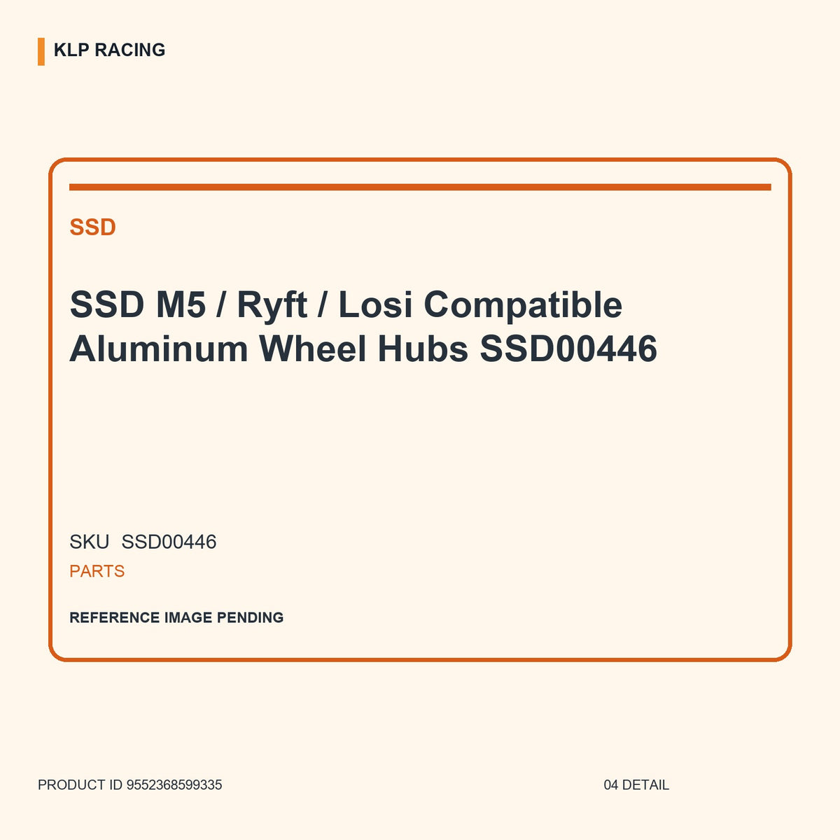SSD M5 / Ryft / Losi Compatible Aluminum Wheel Hubs SSD00446 04 detail