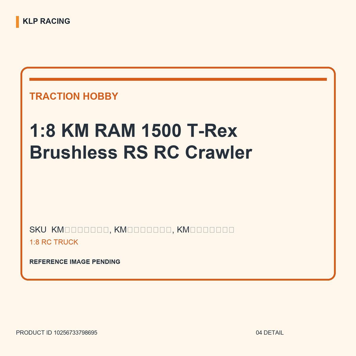 1:8 KM RAM 1500 T-Rex Brushless RS RC Crawler 04 detail