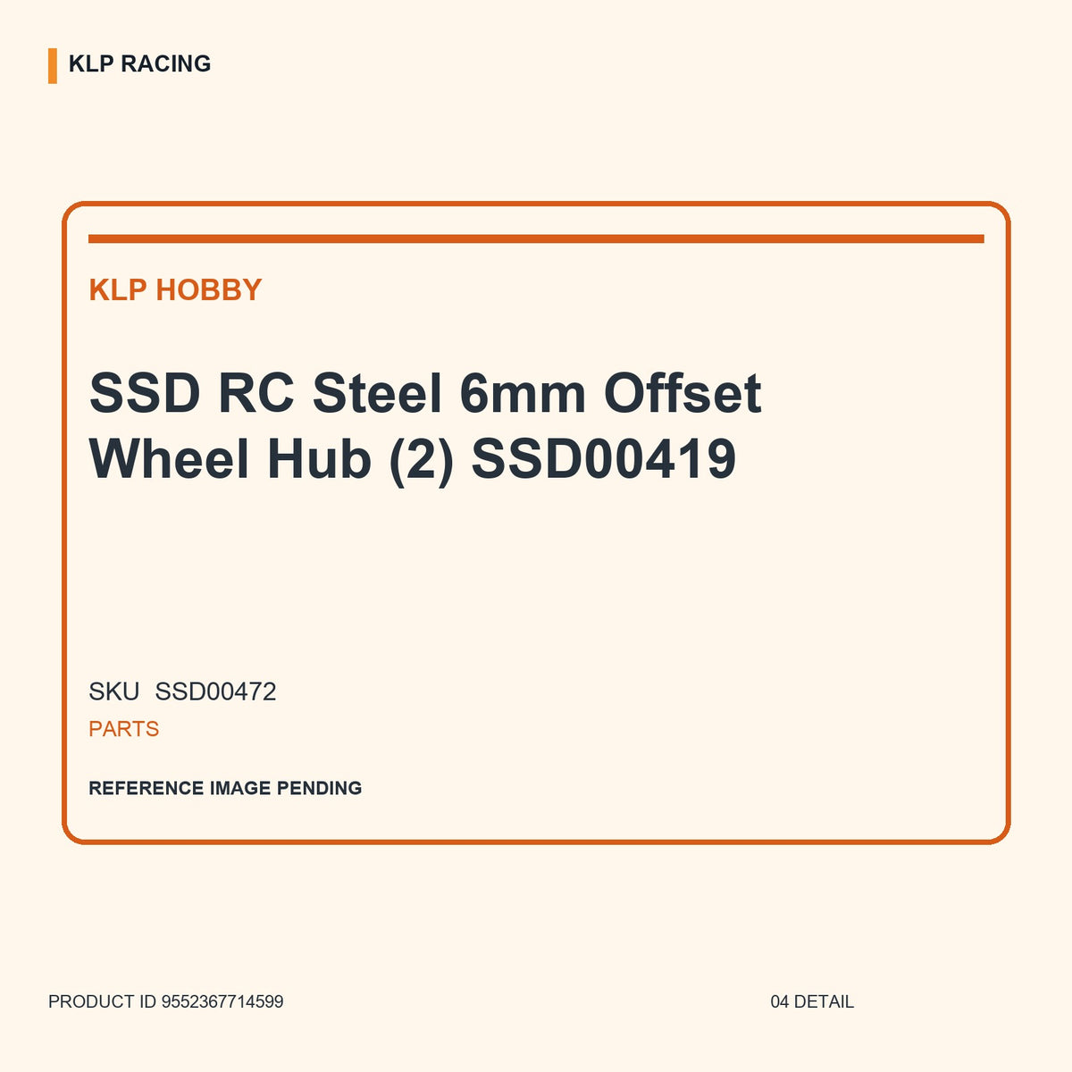 SSD RC Steel 6mm Offset Wheel Hub (2) SSD00419 04 detail