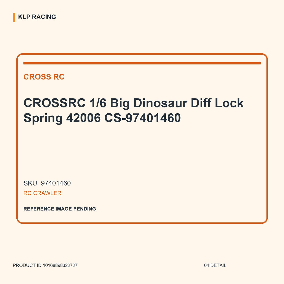 CROSSRC 1/6 Big Dinosaur Diff Lock Spring 42006 CS-97401460 04 detail