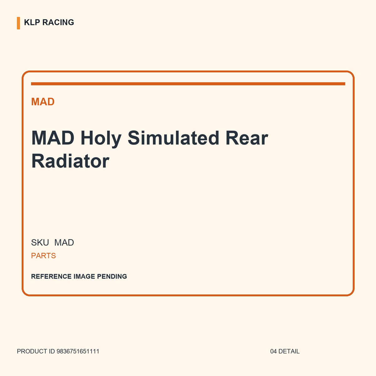 MAD Holy  Simulated Rear Radiator 04 detail