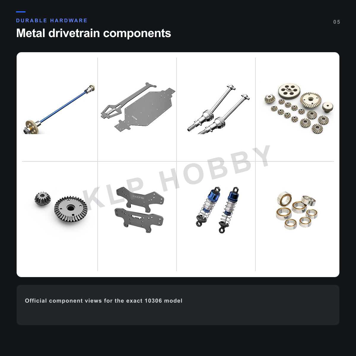 MJX Hyper Go 10306 metal drivetrain and chassis components