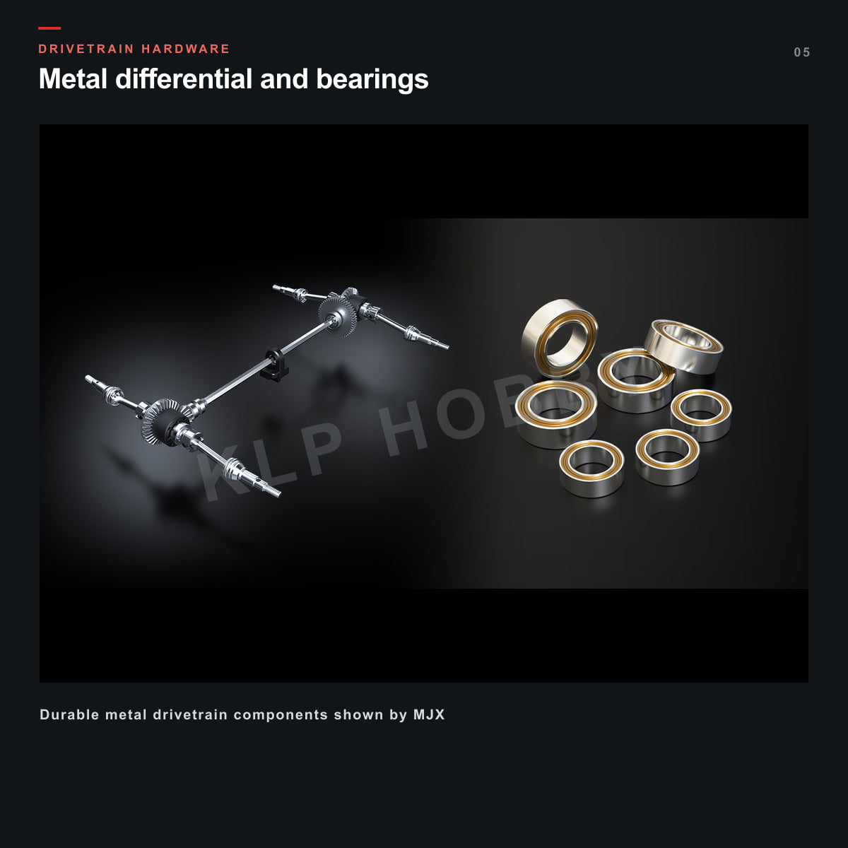 MJX Hyper Go 14303 metal differential and bearings