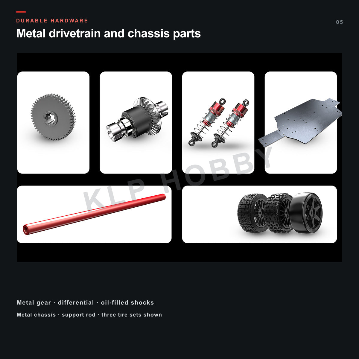 MJX Hyper Go 14304 metal drivetrain parts, shocks, chassis and tire sets