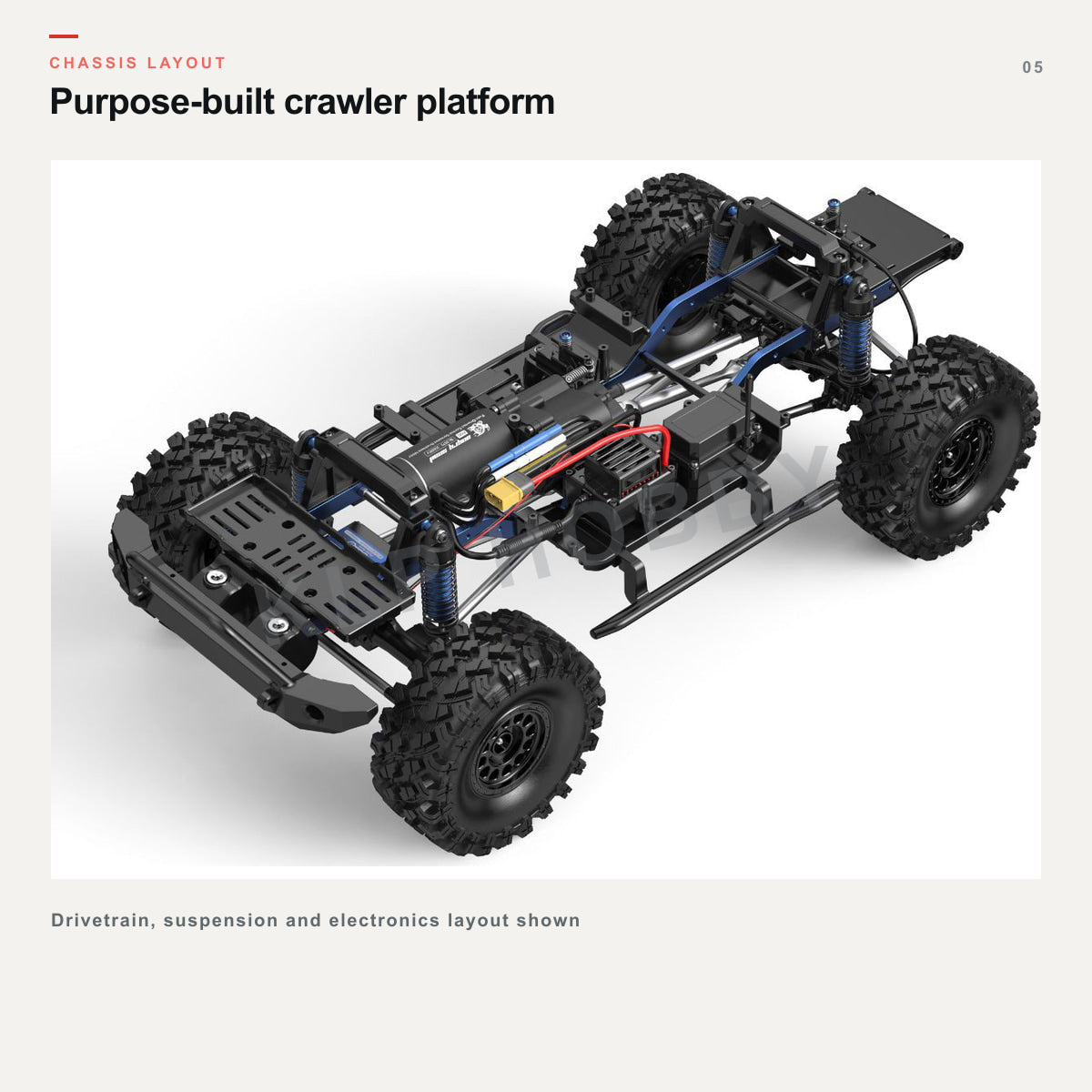 MJX Hyper Go H8E chassis and electronics layout