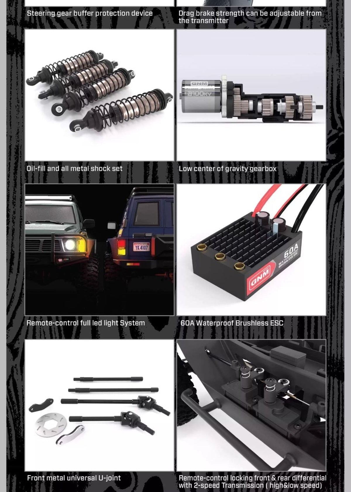 Yikong YK4107 PRO 1/10 4WD Brushless RC Crawler