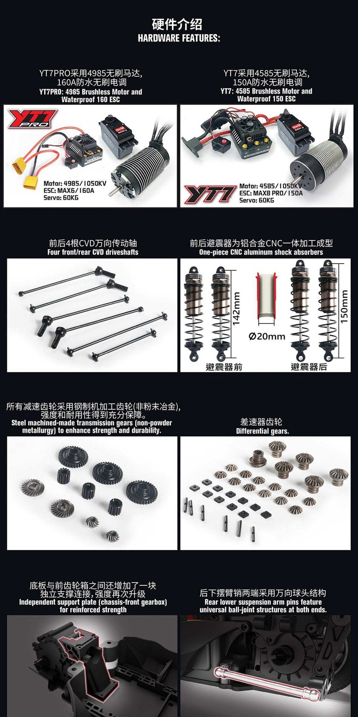 YIKONG YK9071/PRO 1/7 4WD Racing Trucks RC Car RTR