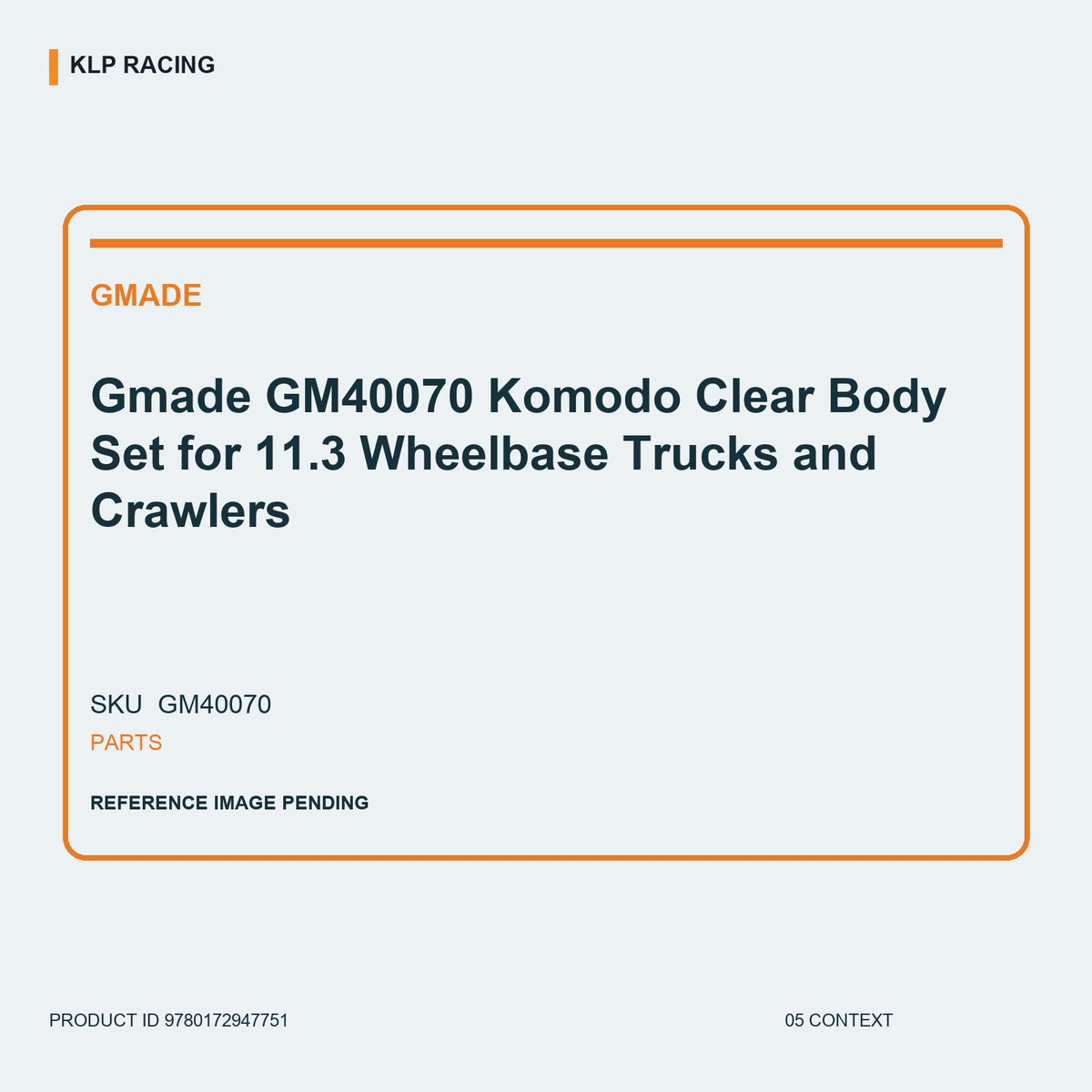 Gmade GM40070 Komodo Clear Body Set for 11.3 Wheelbase Trucks and Crawlers 05 context
