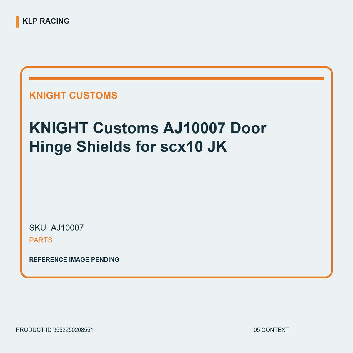 KNIGHT Customs AJ10007 Door Hinge Shields for scx10 JK 05 context