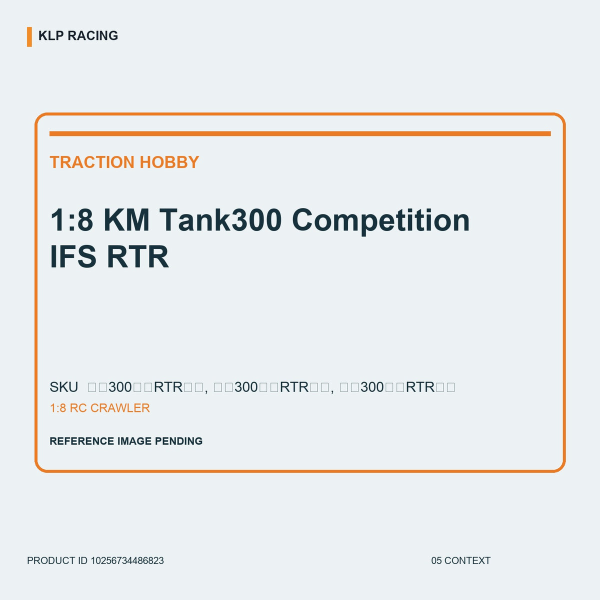 1:8 KM Tank300 Competition IFS RTR 05 context