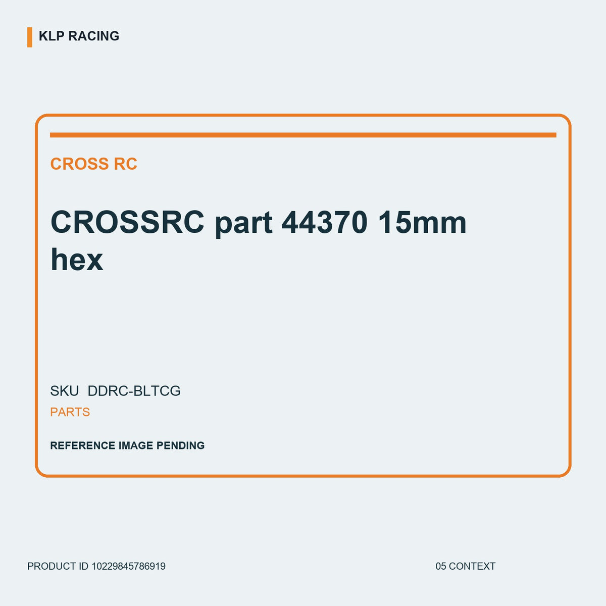 CROSSRC  part 44370 15mm hex 05 context
