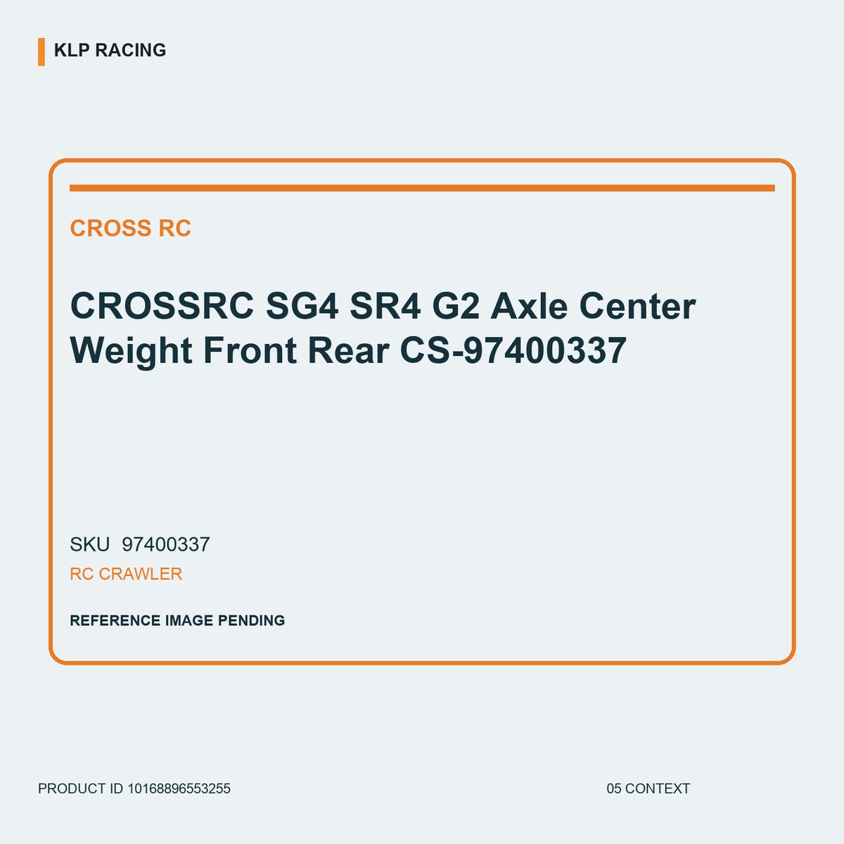 CROSSRC SG4 SR4 G2 Axle Center Weight Front Rear CS-97400337 05 context
