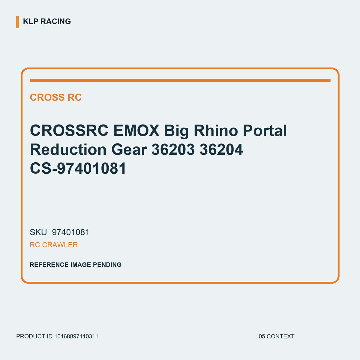 CROSSRC EMOX Big Rhino Portal Reduction Gear 36203 36204 CS-97401081 05 context