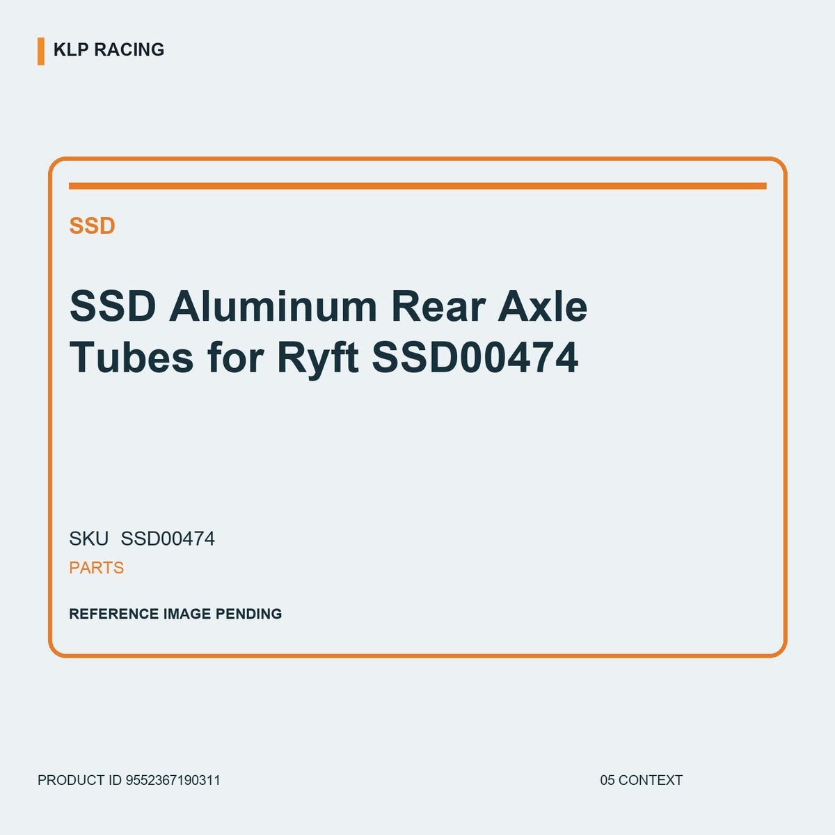 SSD Aluminum Rear Axle Tubes for Ryft SSD00474 05 context