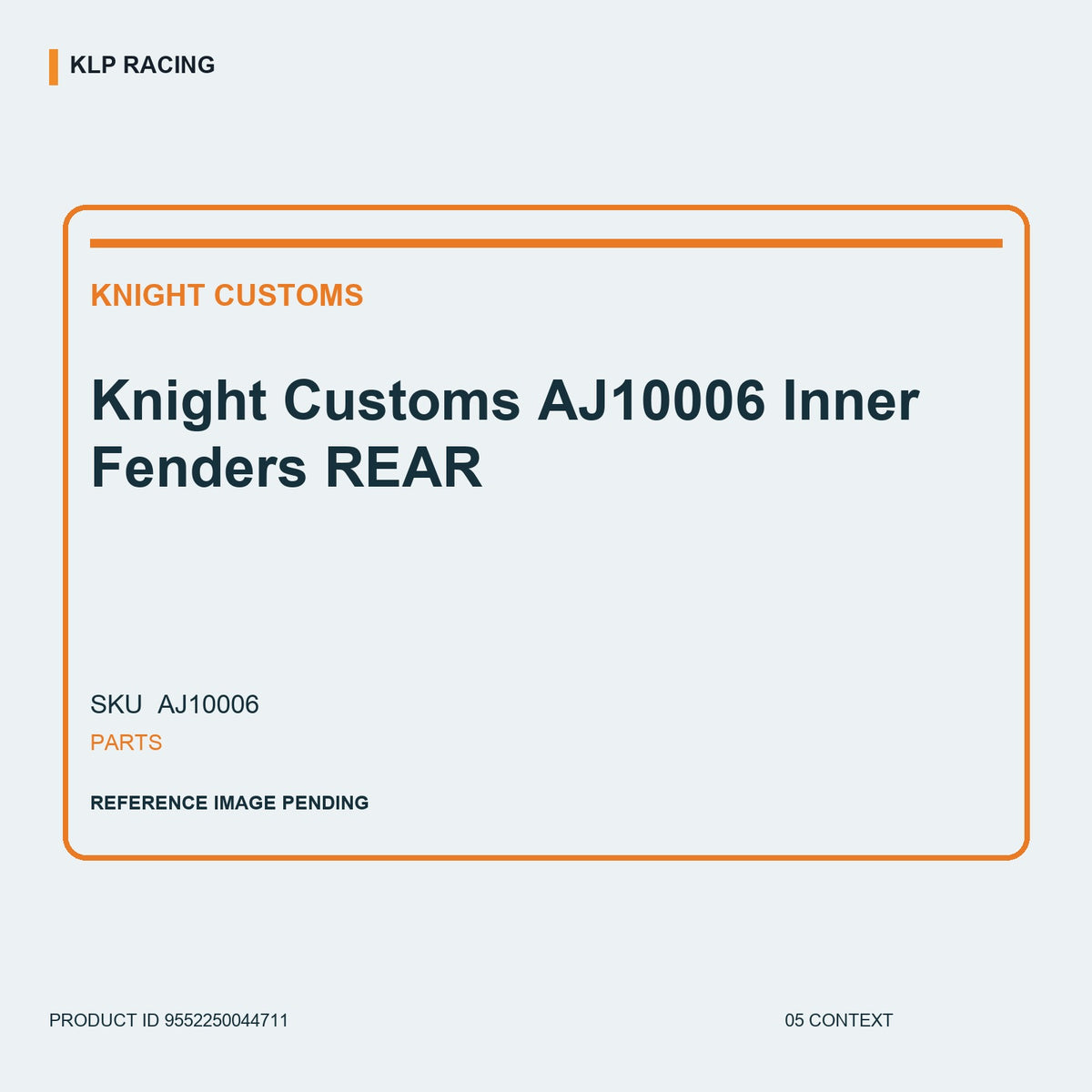 Knight Customs AJ10006 Inner Fenders REAR 05 context