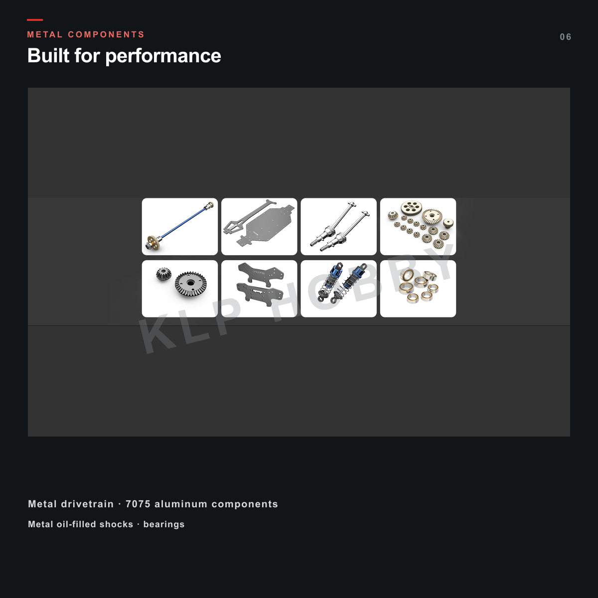 MJX Hyper Go 10303 metal drivetrain, chassis and suspension components