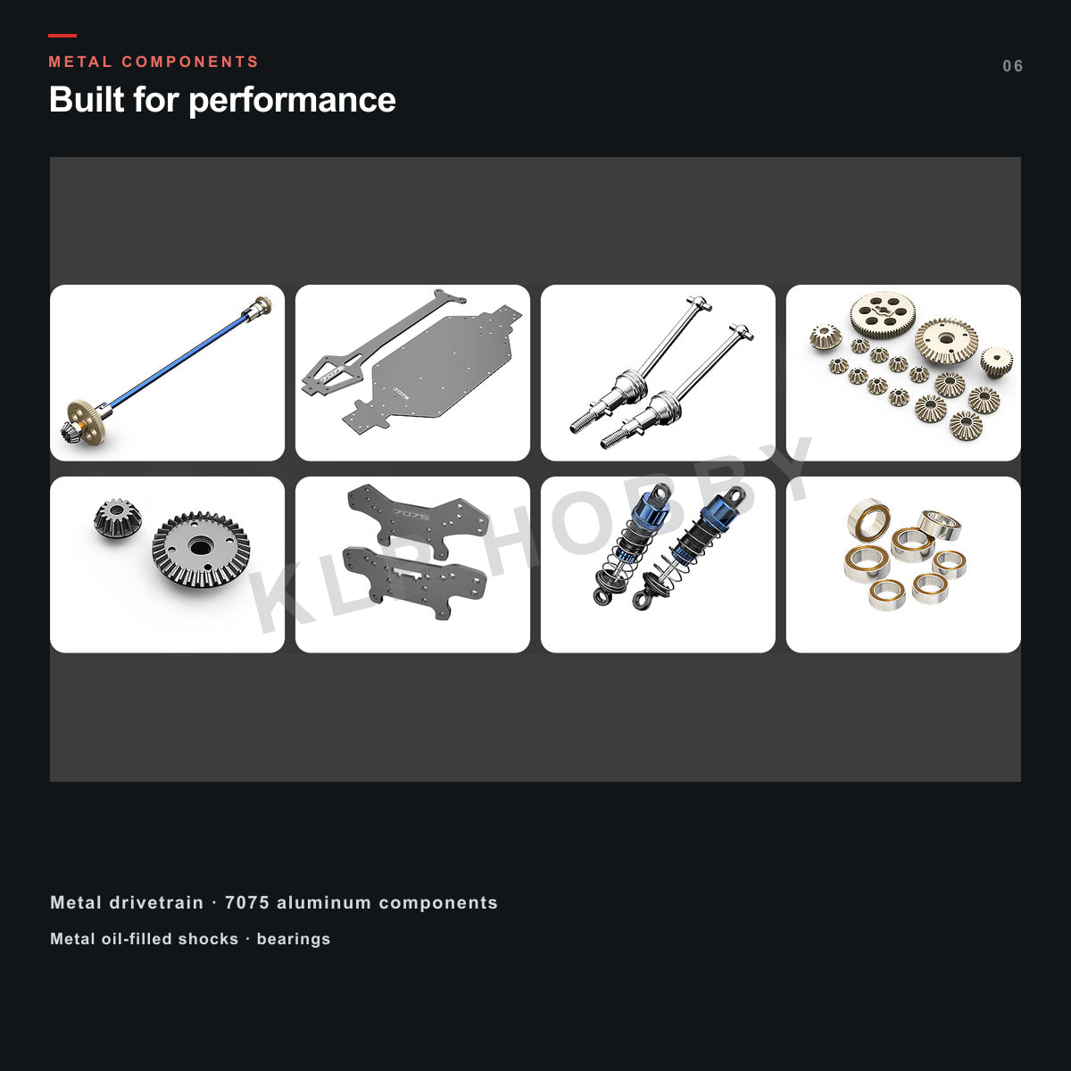 MJX Hyper Go 10304 metal drivetrain chassis and suspension components